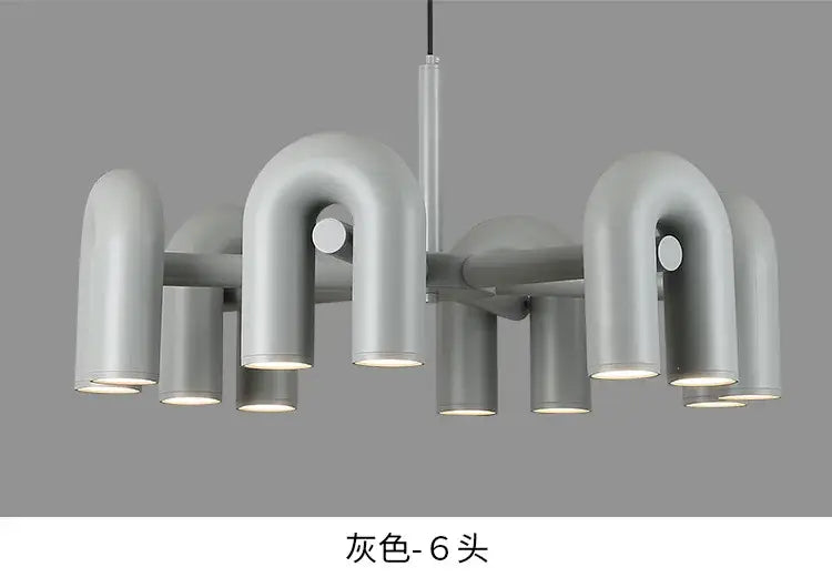 Modern blue u shape led ceiling chandelier living room light