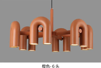 Modern blue u shape led ceiling chandelier living room light