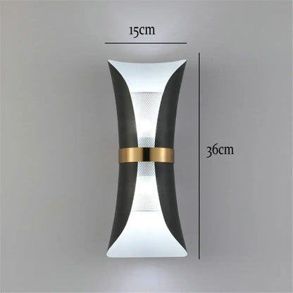 Modern curved black & white wall lamp – bedroom gold accent light