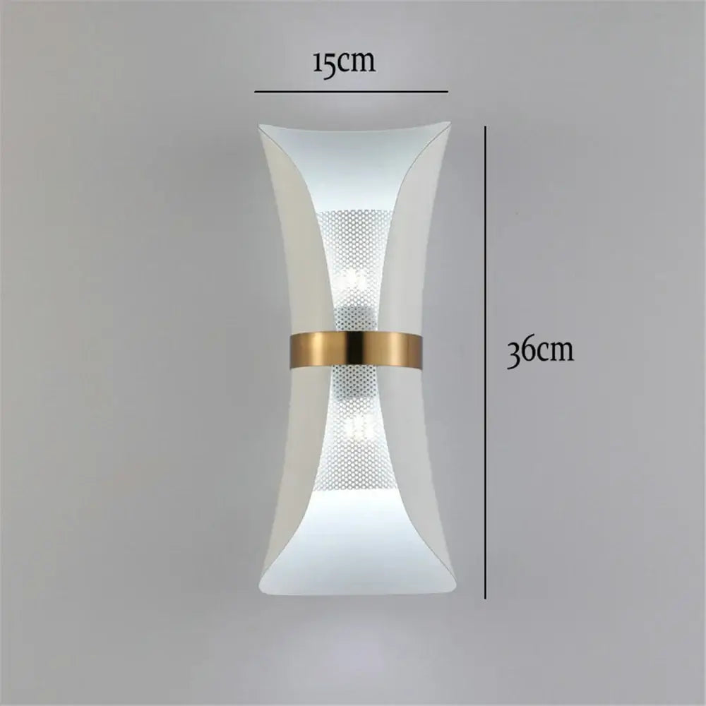 Modern curved black & white wall lamp – bedroom gold accent light