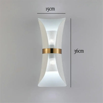 Modern curved black & white wall lamp – bedroom gold accent light