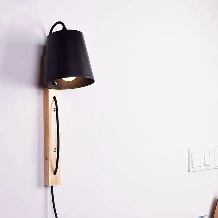 DecorBites™ Nordic Wood Plug In Wall Sconce