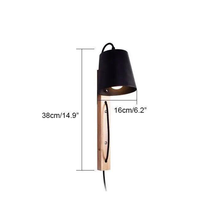 DecorBites™ Nordic Wood Plug In Wall Sconce