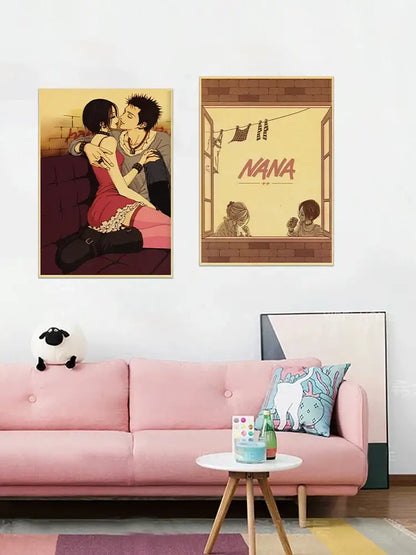 Vintage kraft paper anime nana poster bedroom wall decor