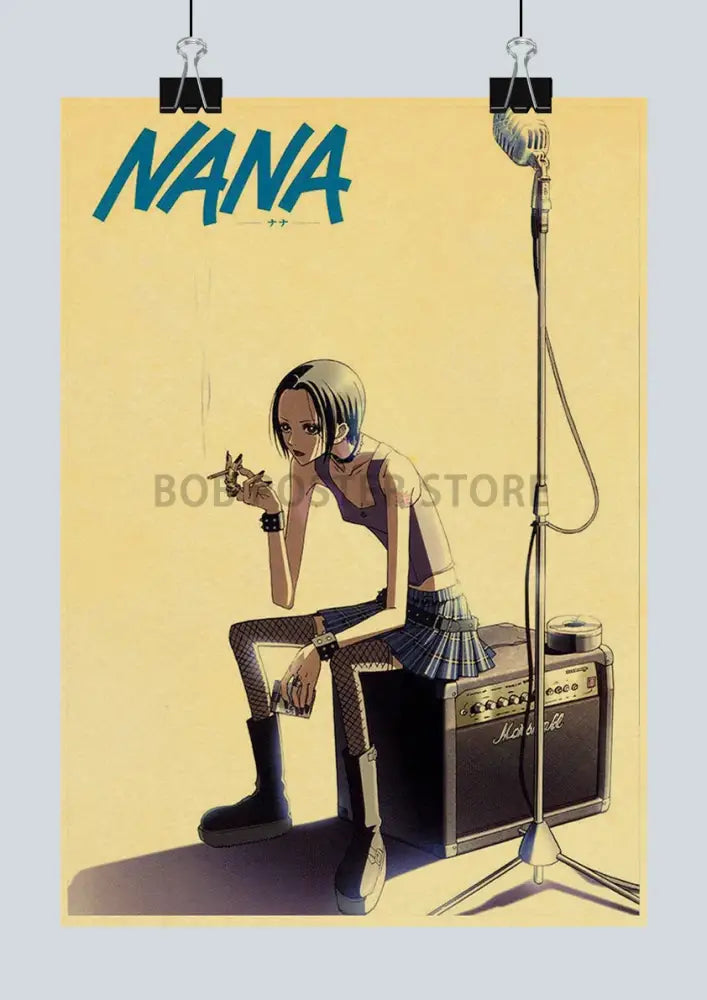 Vintage kraft paper anime nana poster bedroom wall decor