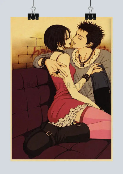 Vintage japan anime nana kraft paper poster bedroom wall decor