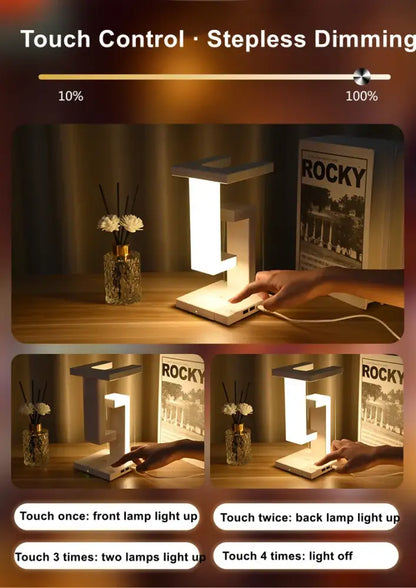 Modern geometric white & green novelty floating lamp bedroom wireless charger