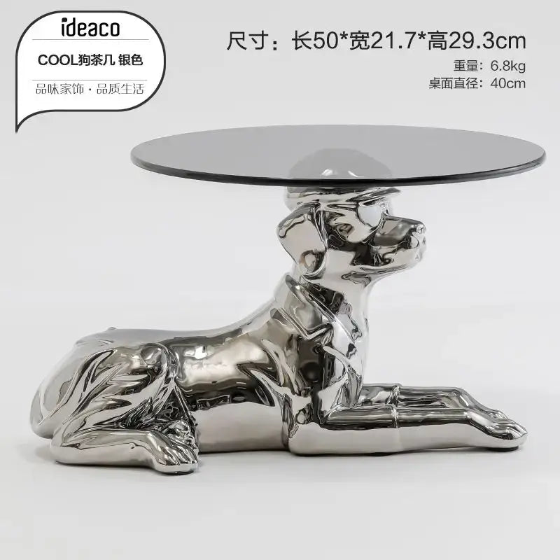 octopus glass gold resin side table living room accent