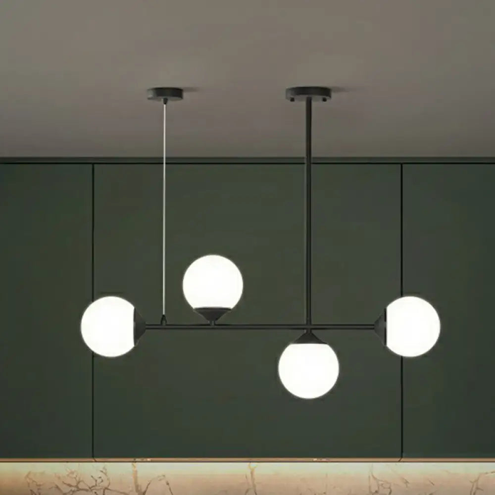 Modern gold opaline glass ball pendant light for dining room island