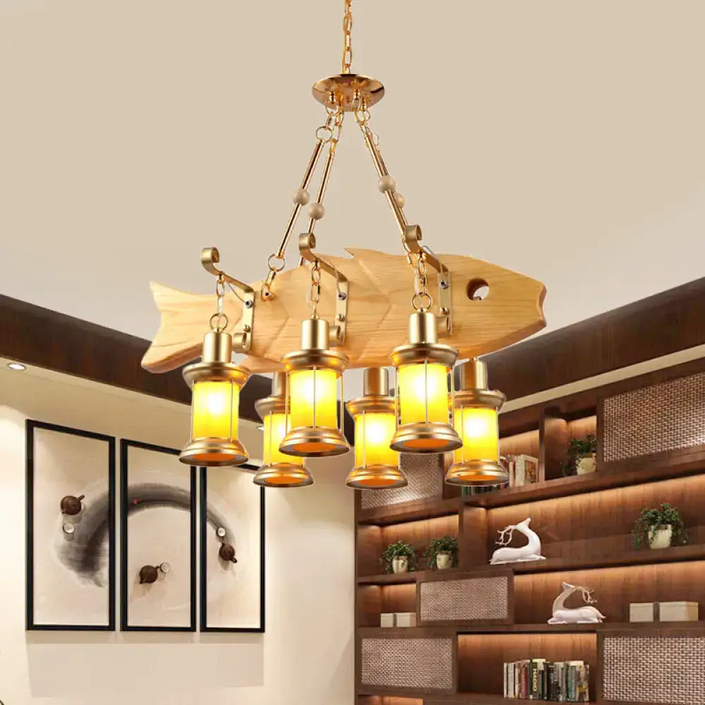 Vintage gold woven pendant light kitchen orange glass fish guitar design