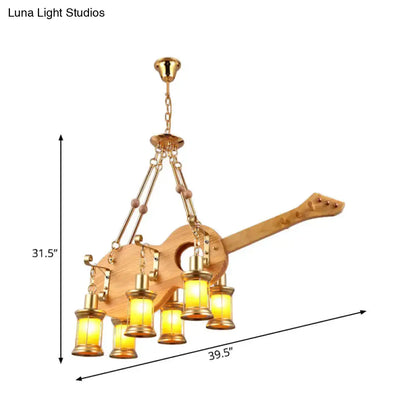 Vintage gold woven pendant light kitchen orange glass fish guitar design