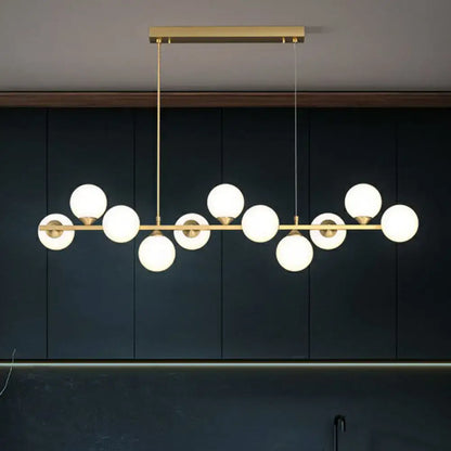Modern black 11 light white glass shade chandelier – dining room