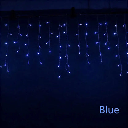 Warm golden outdoor christmas waterfall lights outdoor curtain string