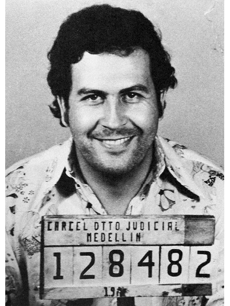 Pablo escobar mugshot black & white wall art living room decor