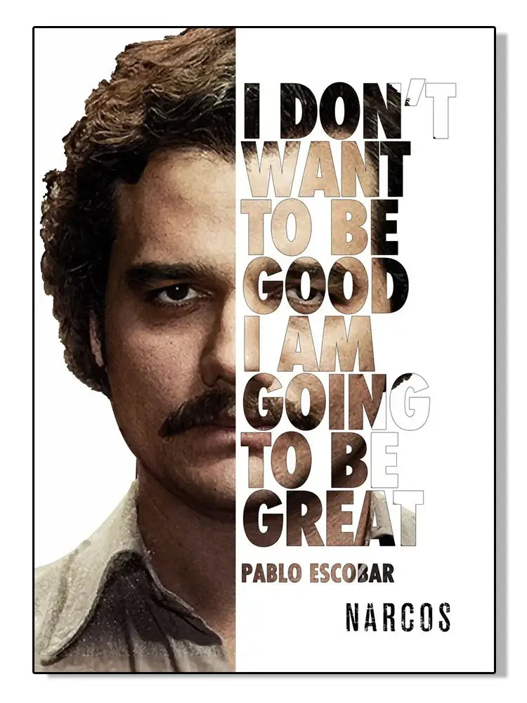 Pablo escobar mugshot black & white wall art living room decor
