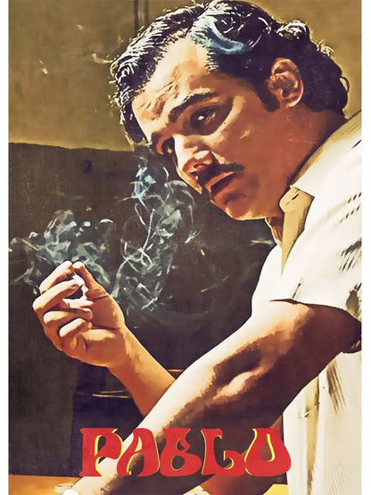 Pablo escobar mugshot black & white wall art living room decor