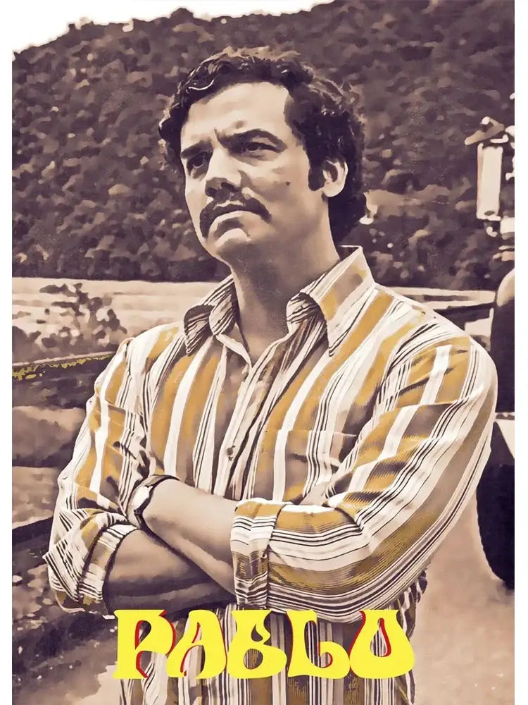Pablo escobar mugshot black & white wall art living room decor