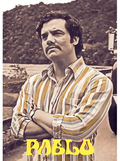 Pablo escobar mugshot black & white wall art living room decor