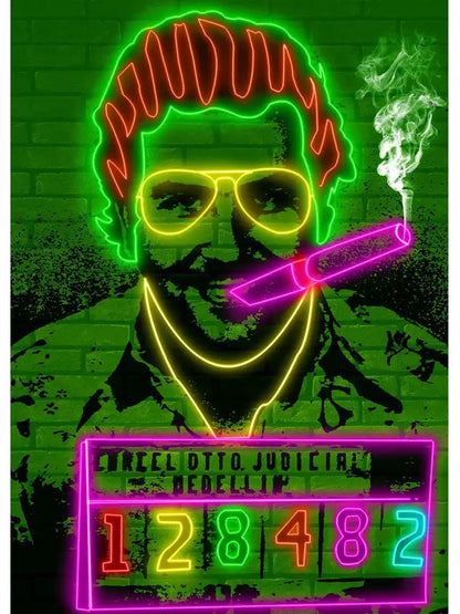 Pablo escobar mugshot black & white wall art living room decor