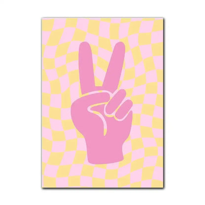 Pastel rainbow and checkered smiley flower wall art nursery decor