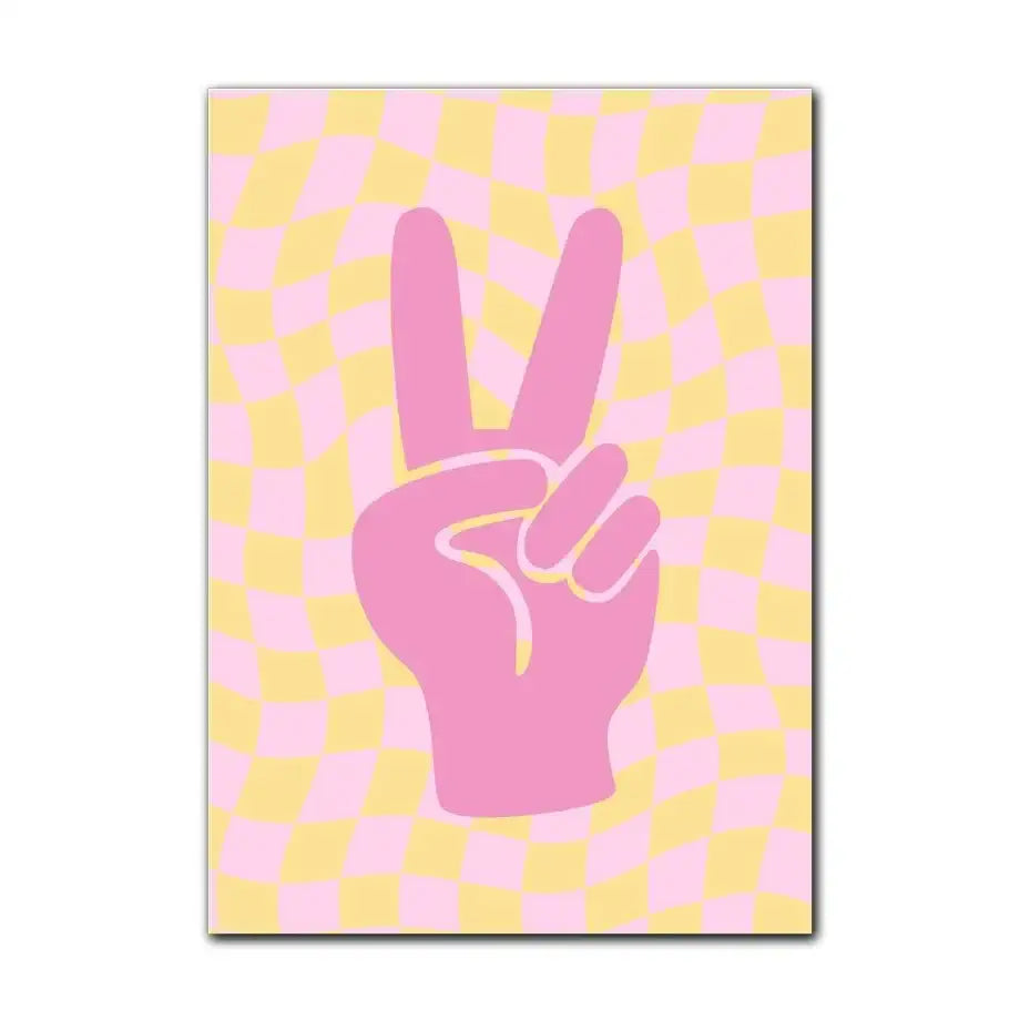 Pink and purple danish abstract wall art bedroom yin yang print