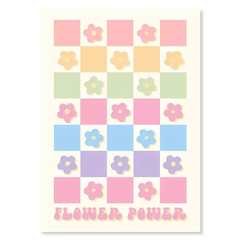 Pastel danish wall art keep going pink & yellow bedroom print