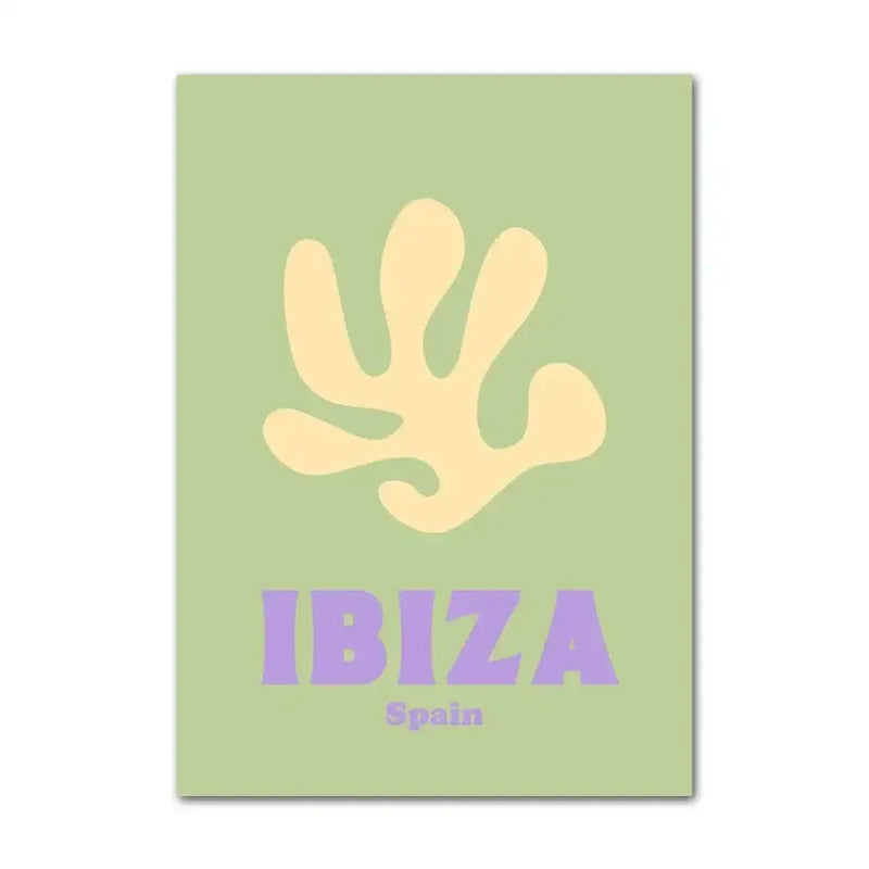 Minimalist mint & pastel purple ibiza wall art bedroom poster