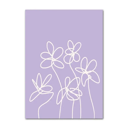 Pastel purple smiley flower wall art canvas – bedroom decor