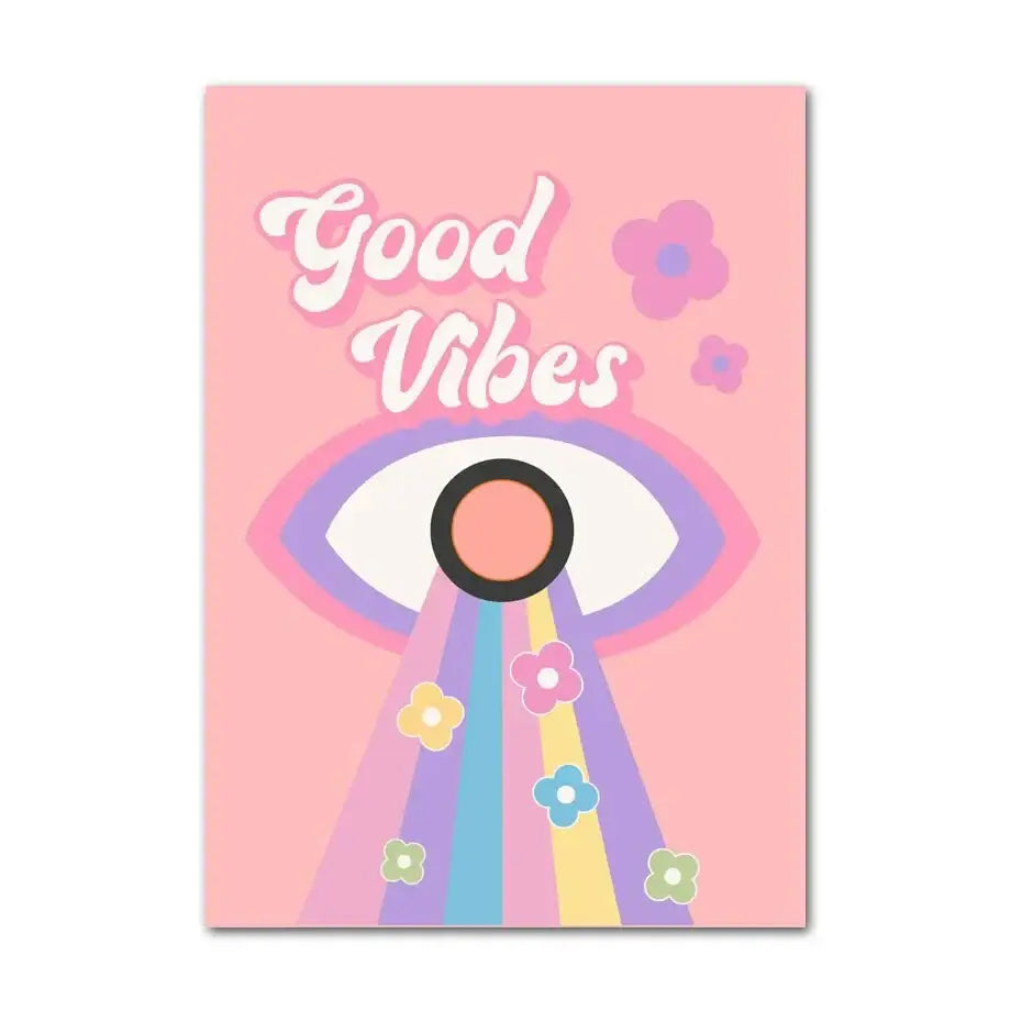 Pastel purple smiley flower wall art canvas – bedroom decor