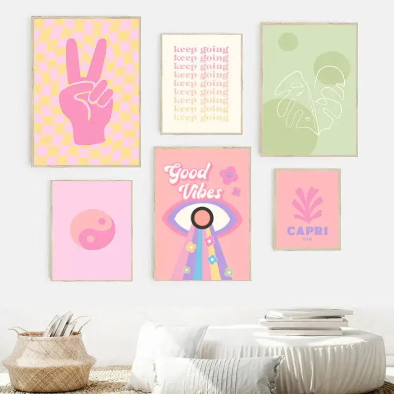 Pastel yellow smiley flower wall art bedroom bondi poster