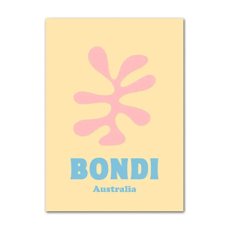 Pastel yellow smiley flower wall art bedroom bondi poster