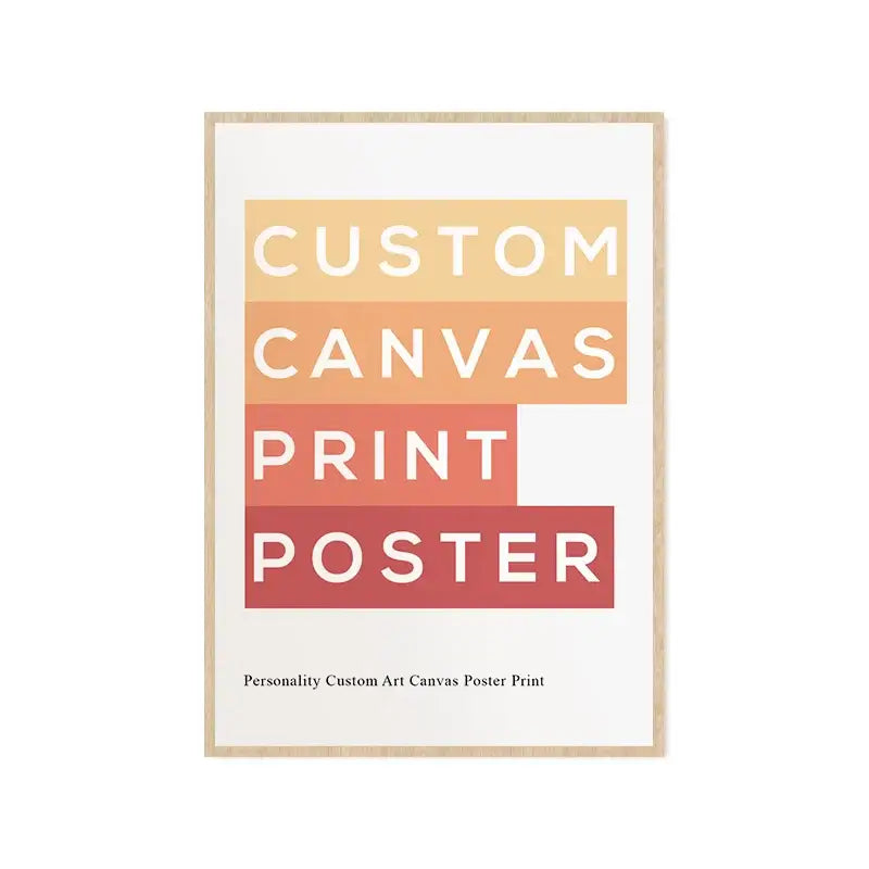 Minimalist orange & red custom canvas wall art print living room