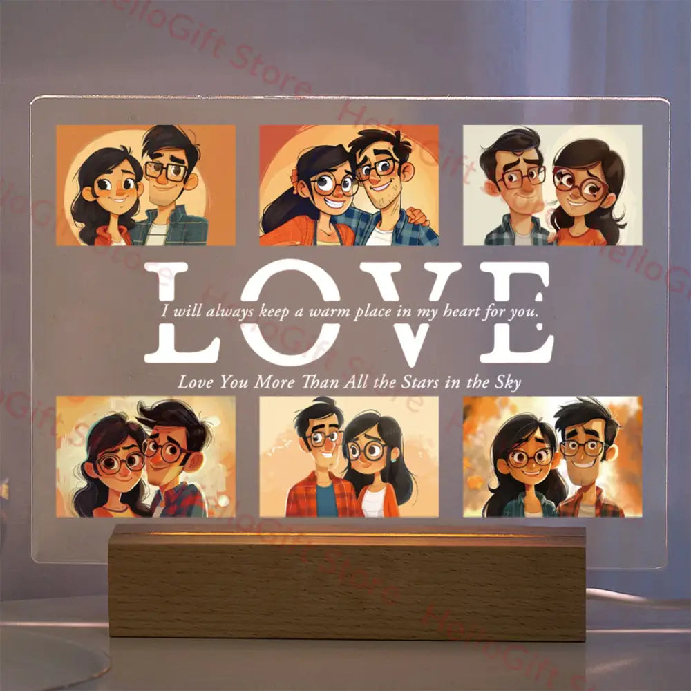 Custom photo acrylic lamp bedroom night light gift