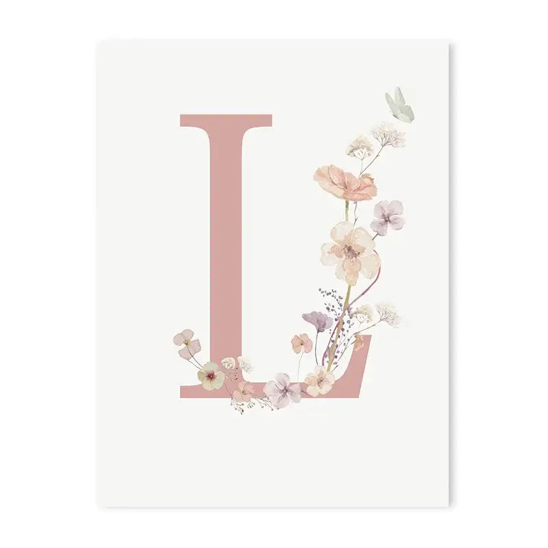 Personalized pink floral letter z wall art nursery decor