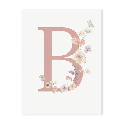 Personalized pink floral letter z wall art nursery decor