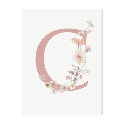Personalized pink floral letter z wall art nursery decor
