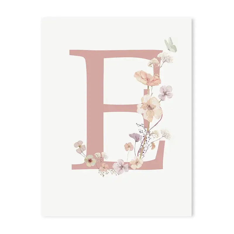 Personalized pink floral letter z wall art nursery decor
