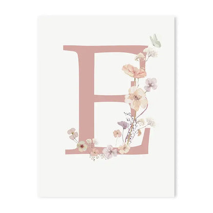 Personalized pink floral letter z wall art nursery decor