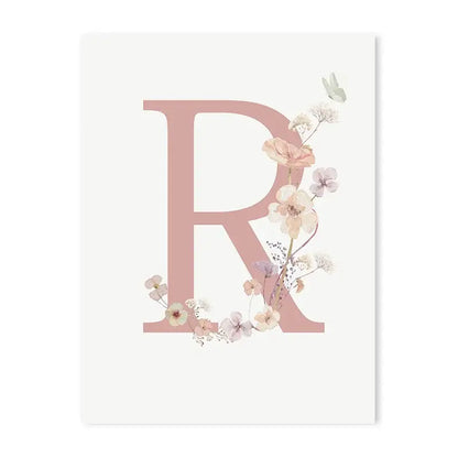 Personalized pink floral letter z wall art nursery decor