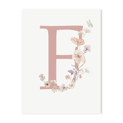 Personalized pink floral letter z wall art nursery decor