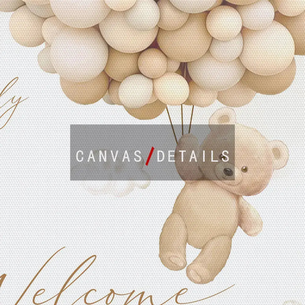 Teddy bear pastel pink & cream baby shower welcome sign party decor