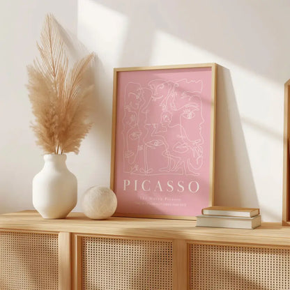 Pink abstract sage wall art set bedroom matisse and picasso prints