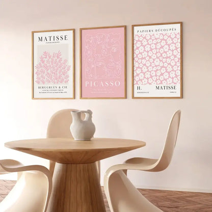 Pink abstract sage wall art set bedroom matisse and picasso prints
