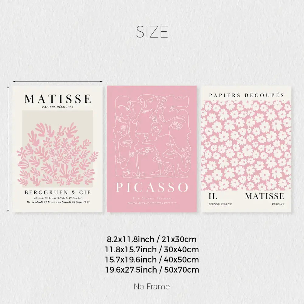 Pink abstract sage wall art set bedroom matisse and picasso prints