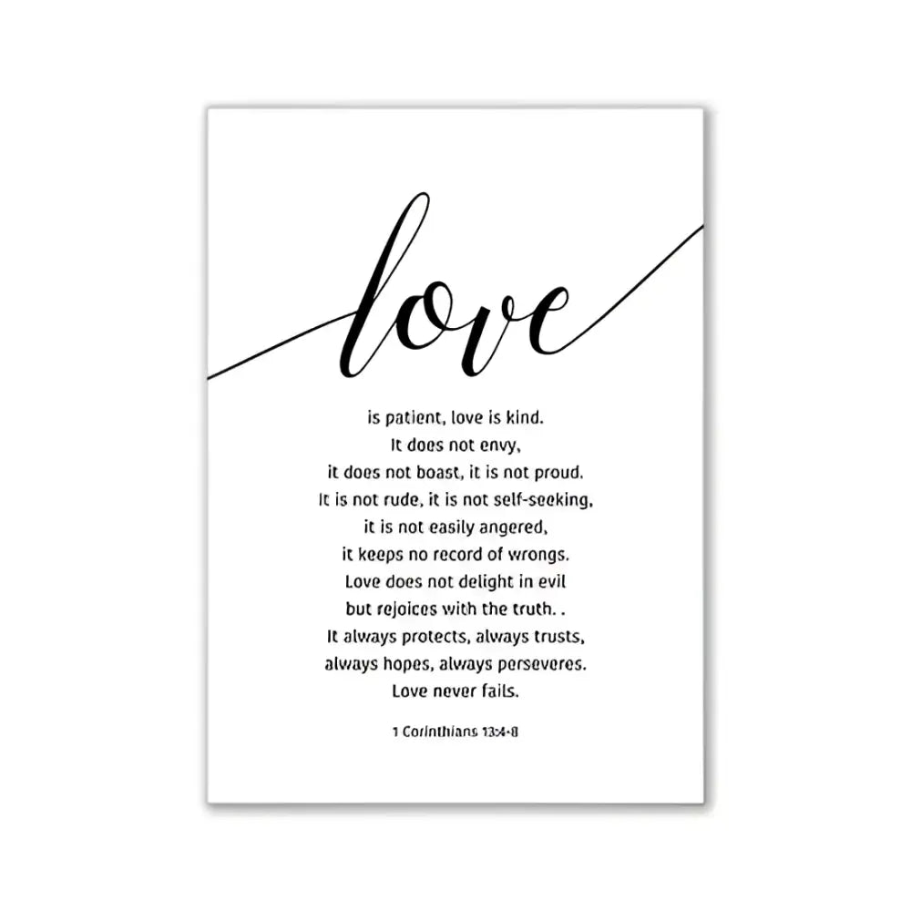 Minimalist pink and white love wall art bedroom room decor