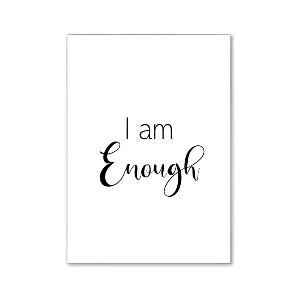 Pink aesthetic i am enough wall art – bedroom print