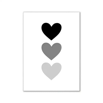 Minimalist black and white wall art i love you bedroom room decor