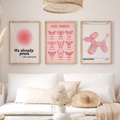 DecorBites™ Pink Angel Number Poster - Gallery Wall Art
