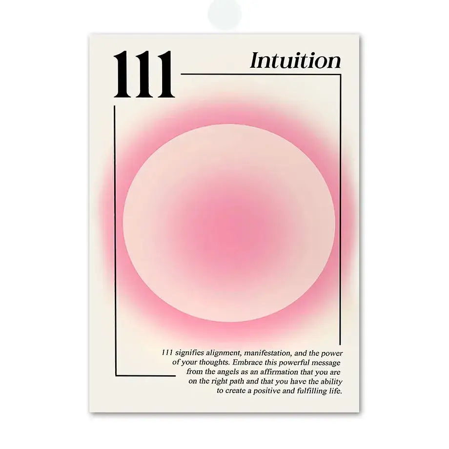 Minimalist pink angel number framed art set bedroom gallery wall art