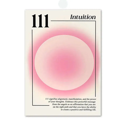 Minimalist pink angel number framed art set bedroom gallery wall art